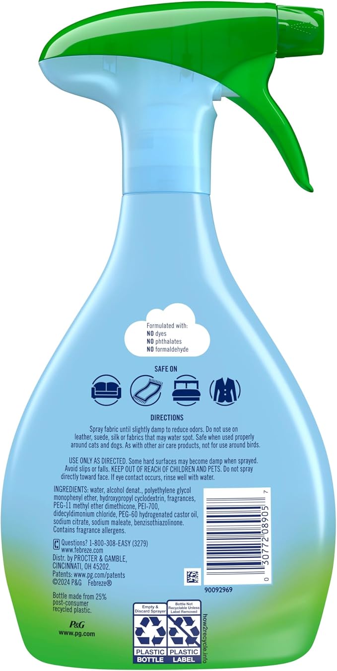 Febreze Fabric Spray Air Freshener, Odor-Fighting Fabric Refresher, Sneaker Balls Alternative, Couch Cleaner, Linen Spray, Multi-Use, Gain Original Scent, 23.6 fl oz