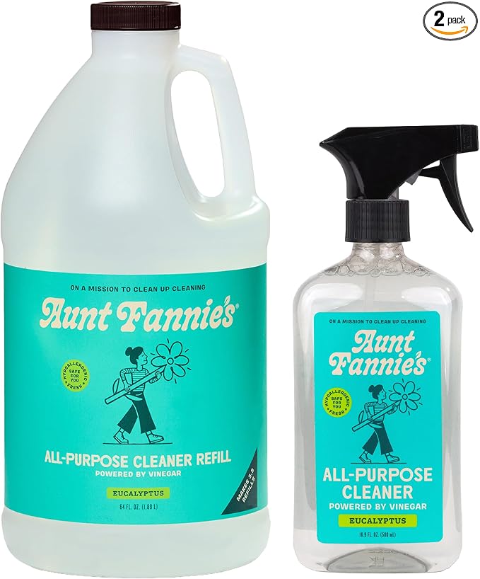 Aunt Fannie's All Purpose Cleaner Bundle, Eucalyptus, Spray + Refill, 2 Pieces