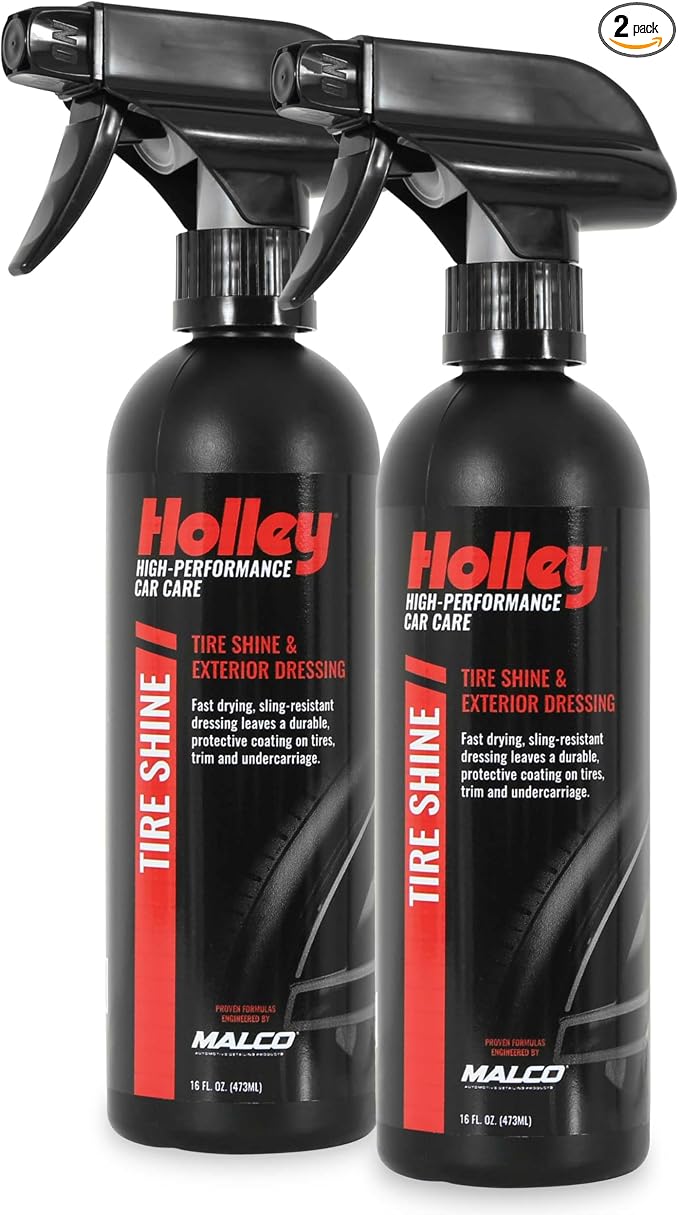 Holley Tire Shine - Tire Shine & Exterior Dressing - High-Performance Car Care, Spray On for Shine that Protects - Fast Drying Formula for Tires, Trim, and Undercarriage - 16 oz. (2 Pack)
