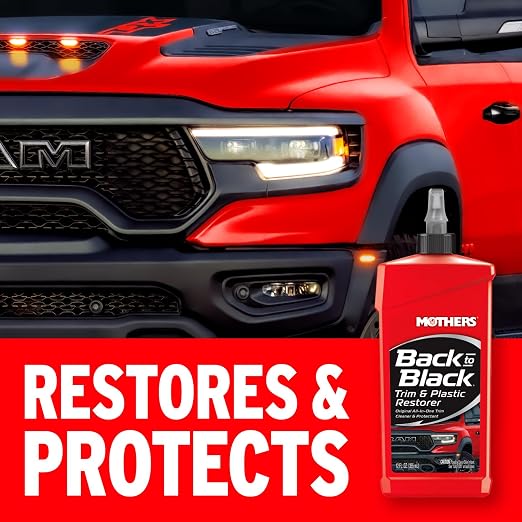 Mothers Back-to-Black Trim & Plastic Restorer, 12 oz. (06112) | Removes Oxidation, Dirt & Wax Residue – Restores Faded Trim & Provides Long-Lasting Protection