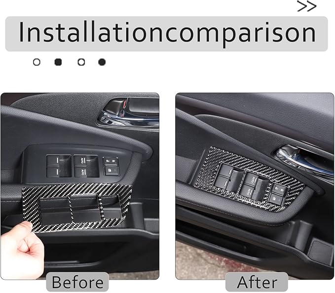 Car Window Lift Switch Cover for Honda Pilot 2016-2022/ Passport 2019-2023, Interior Window Switch Button Panel Decoration Frame Cover, Carbon Fiber (Glass Lift Switch Frame)