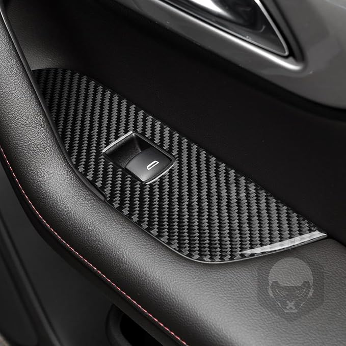 Carbon Fiber Door Window Switch Fit for Chevrolet Blazer 2019-2025 | for L/LT/RS/Premier | Door Window Switch Control Panel Stickers | Accessories | Anti-scratch | Self-adhesive