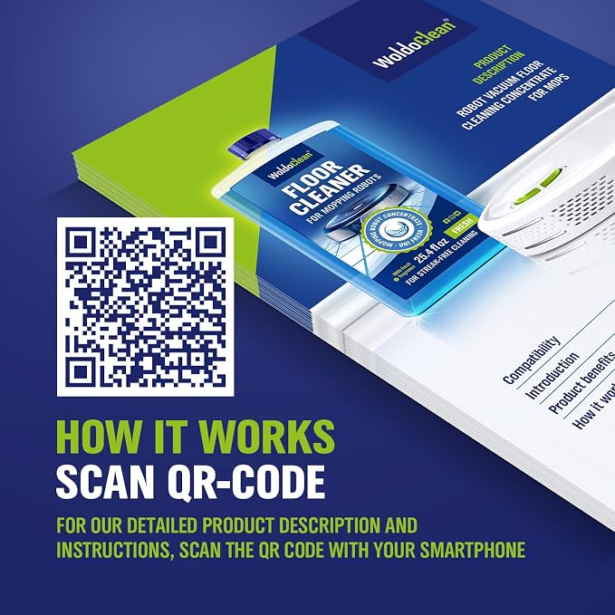 WoldoClean Robot Mop Floor Cleaning Solution 25 oz - Low Foam Concentrate | Compatible with Roborock, Dreame, Roomba, Tineco, Shark, Eufy, Ecovacs