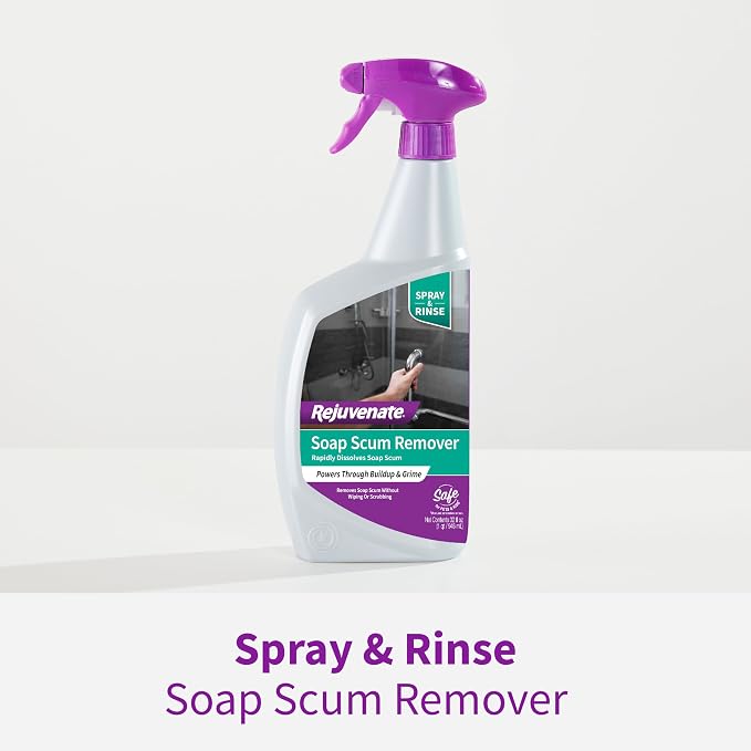 Rejuvenate Soap Scum Remover, 32 Ounces, Easily Dissolves Soap Scum Without Scrubbing
