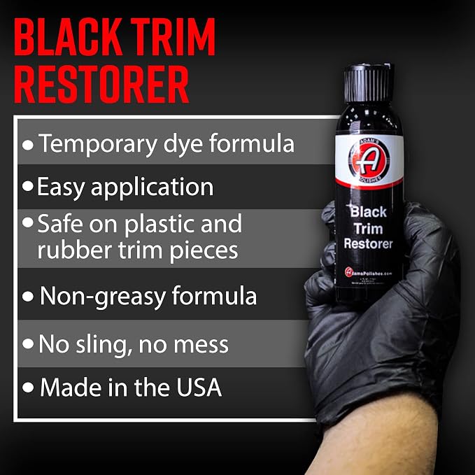 Adam's Polishes Black Trim Restorer (4 oz with Applicator) - Restores Plastic Trim to a Rich, Black Color with a Factory New Appearance, Lasts Several Months Per Treatment