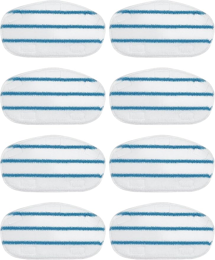 8 Pack Pur Steam Mop Pads Compatible with PurSteam ThermaPro 10-in-1 and 211 Steam Mop Cleaner Microfiber Pur Steam Mop Replacement Pad Washable Reusable Steam Mop Pads for Steamer Floor Cleaning