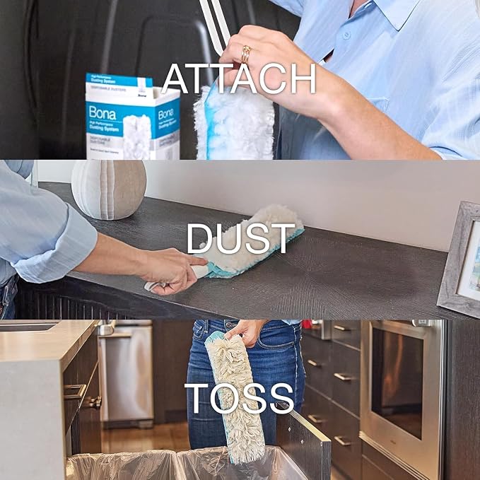 Bona Disposable Dusters - 9 Pack - High Performance Dusting System | Microfiber Dusters Remove Dust and Pet Hair for Quick Spot Cleaning