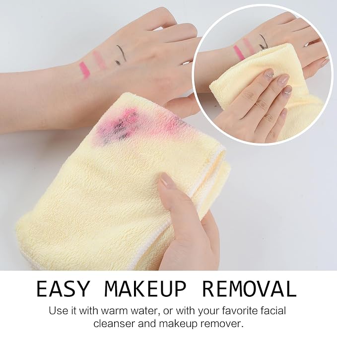 SINLAND Microfiber Facial Cloths Fast Drying Washcloth 12inch x 12inch Absorbent Face Wash Cloth Soft Makeup Remover Cloths
