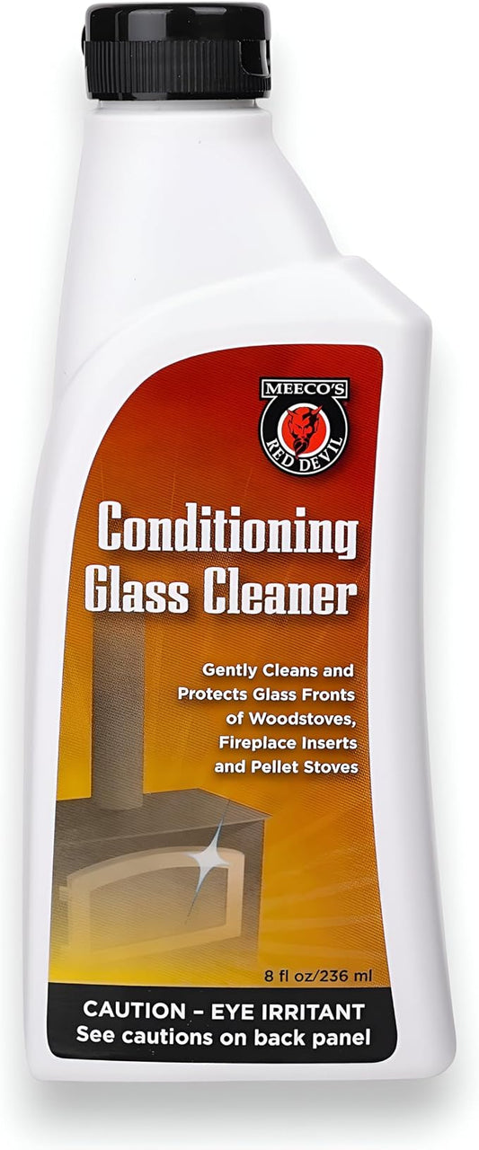 MEECO'S RED DEVIL 700 Conditioning Glass Cleaner - Gently Cleans & Protects Glass Fronts of Wood Stoves, Pellet Stoves & Fireplace Inserts (8 fl oz) - Made in the USA | Gently Cleans & Protects Glass Fronts, For Wood Stoves, Pellet Stoves & Fireplace I...