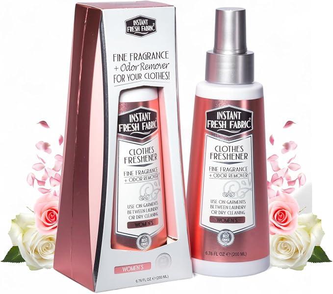 Clothes Freshener Spray & Deodorizer Odor Eliminator - Works Instantly with Noxban™ - Fine Fragrance Fabric Refresher & Odor Neutralizer - Safe for Garments, Linens, Bedding - Women