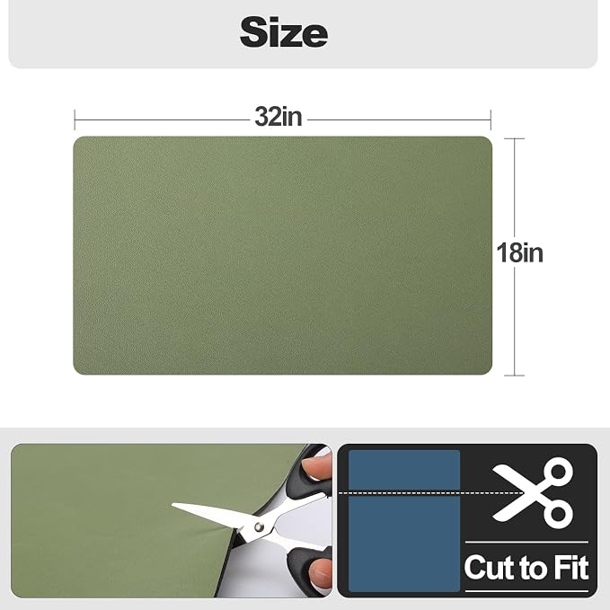 Ecotrim - Dish Drying Mat for Kitchen Counter | Coffee Bar Mat for Countertops | Heat Resistant Drainer Mat with Non-slip Rubber Backed | Hide Stain Kitchen Absorbent Draining Mat | Green 18"x32"