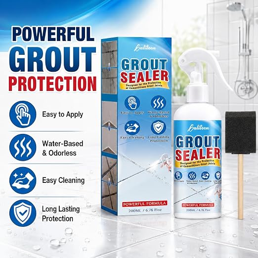 Grout Sealer, Waterproof Grout Sealant Spray, Tile Grout Sealer, Long Lasting Clear Grout Sealer for Shower Tile, Floors, Protect Marble, Ceramic and Granite Surface Grout Cleaner