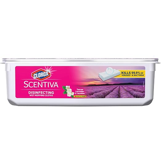 Clorox Disinfecting Wipes Clorox Scentiva Disinfecting Wet Mopping Pad Refills For Floor Cleaning, Tuscan Lavender & Jasmine, 24 Count