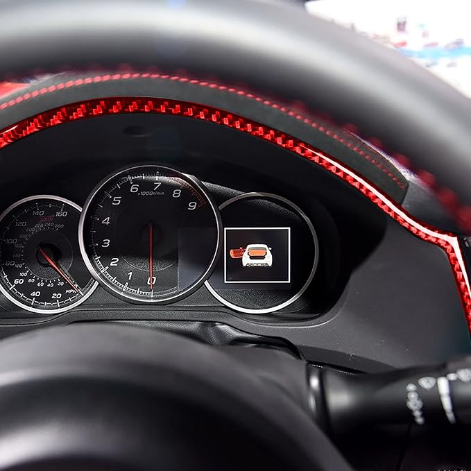 Red Trim Stickers Real Carbon Fiber Interior Instrument Panel Speedometer Surround Compatible with Subaru BRZ/Scion FR-S/Toyota 86 2016 2017 2018 2019 2020 Accessories Decals