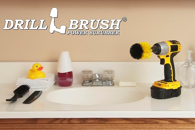 Bath Mat Cleaner - Bathroom Brush - Bathtub Scrub Brush - Sink Cleaner | Household Cleaning Supplies - Bathroom Cleaning Accessories - Tile Grout Cleaner - Toilet Scrubber - Shower Cleaning Brush