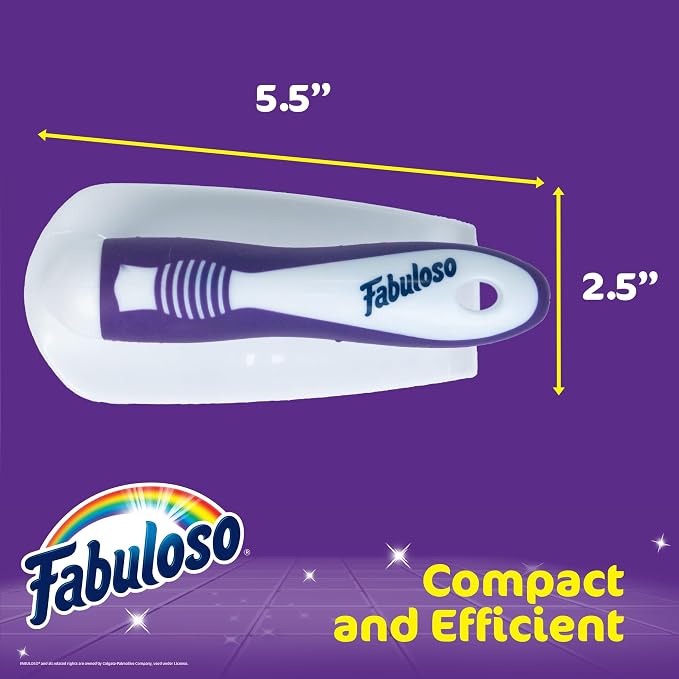 Fabuloso Compact Scrub Brush with Handle, White and Purple, 5.5 Inch