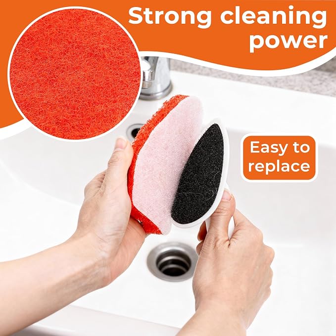 6PCS Shower Scrubber Scouring Pads, Refill Pads for MAVRIZ Tub Scrubber