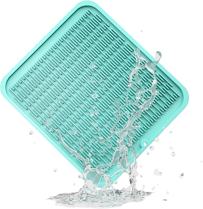 ZLR Heavy-Duty Silicone Dish Drying Mat (16" x 18" / 401 x 455mm) - XL Family-Size Thick 4mm Drainboard for Pots, Pans & Heavy Cookware - Oversized Trivet & Counter Protector, Non-Slip (Mint Green)