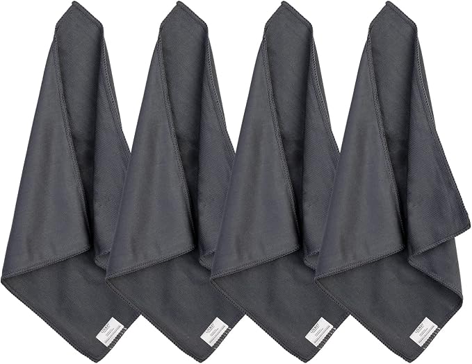 loukin 4 Pack Whiteboard Cleaning Cloth, Dry Erase Board Cloth for Classroom, Home and Office Use, Reusable and Washable, Grey, 12" x 12"