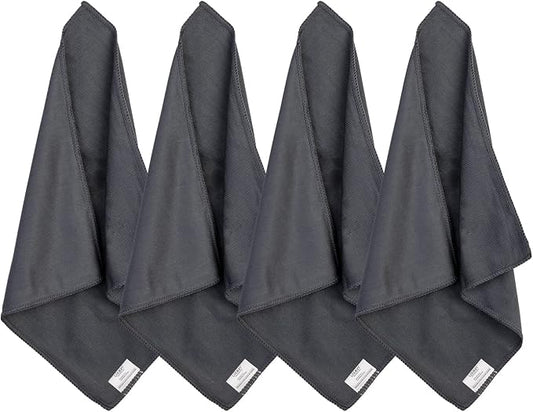 loukin 4 Pack Whiteboard Cleaning Cloth, Dry Erase Board Cloth for Classroom, Home and Office Use, Reusable and Washable, Grey, 12" x 12"