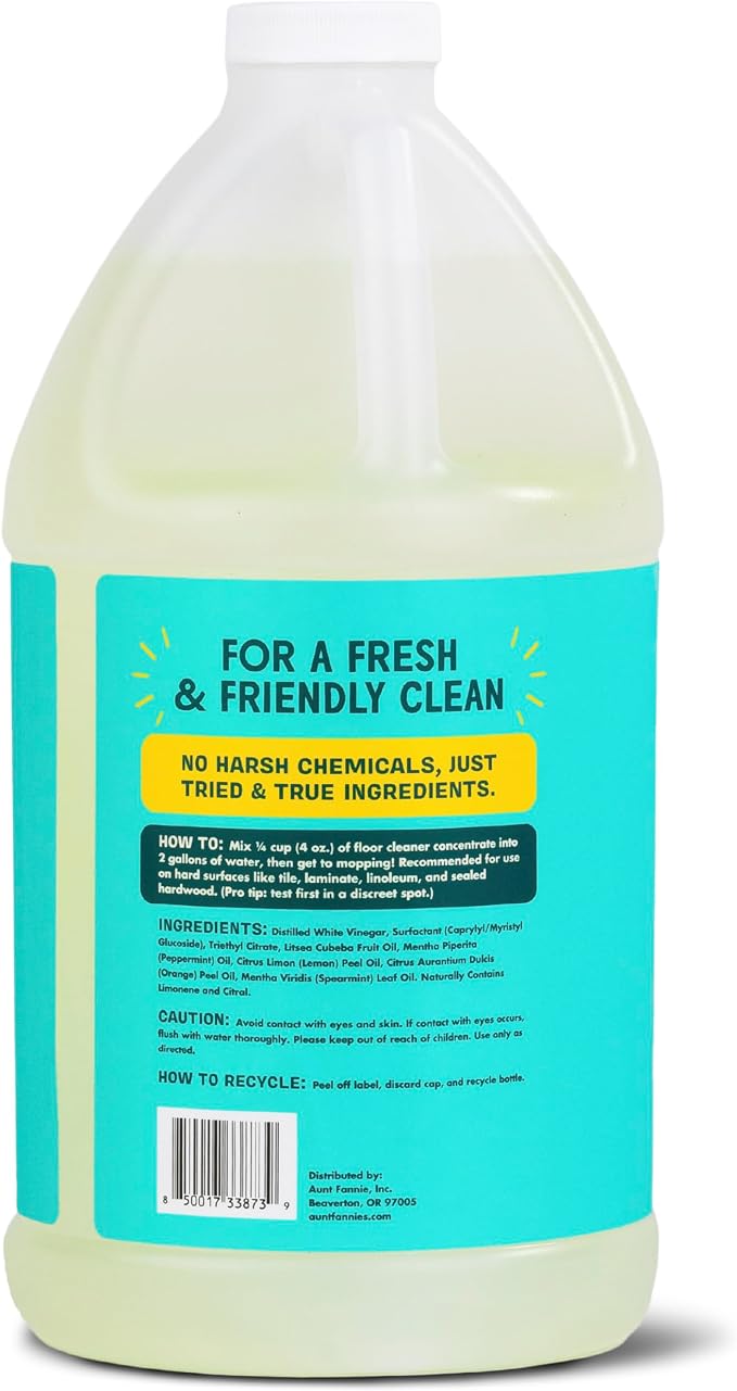 Aunt Fannie's All Purpose Vinegar Cleaner Spray, Lemon, Refill 64 oz | Cuts Grease & Grime, No Harsh Residue, Safe for Kitchens Bathrooms Windows Counters & Sealed Areas, Kid and Pet Safe