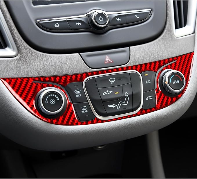 Real Carbon Fiber Trim for Chevy Malibu 9th Gen Accessories | for 2016-2024 A/C Control Central Console Panel Sticker Interior Thick Overlay Decal