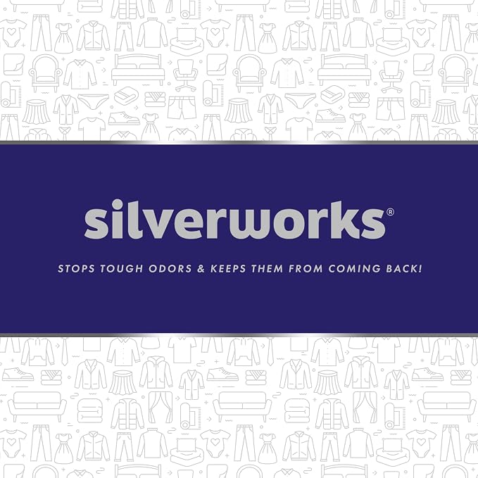 SilverWorks! Fabric Spray Odor Eliminator For Home - Powerful, Natural Silver Ion Deodorizing Technology - Clothes, Furniture And Couch Deodorizer Odor Eliminator And Refresher Spray -16.9oz