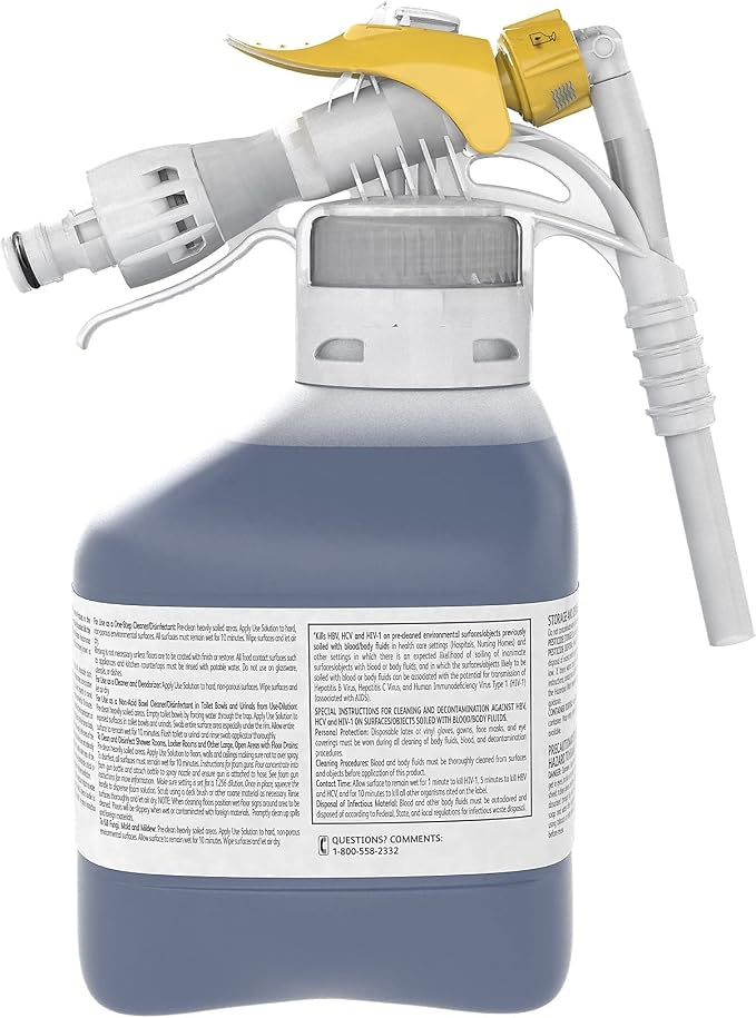 VIREX Diversey II 256 Disinfectant Cleaner RTD Concentrate, 1.5 L | One Step Cleaning, Fast Contact Time, Controls Odors, Cost Efficient 1:256 Dilution, Multi Surface Use