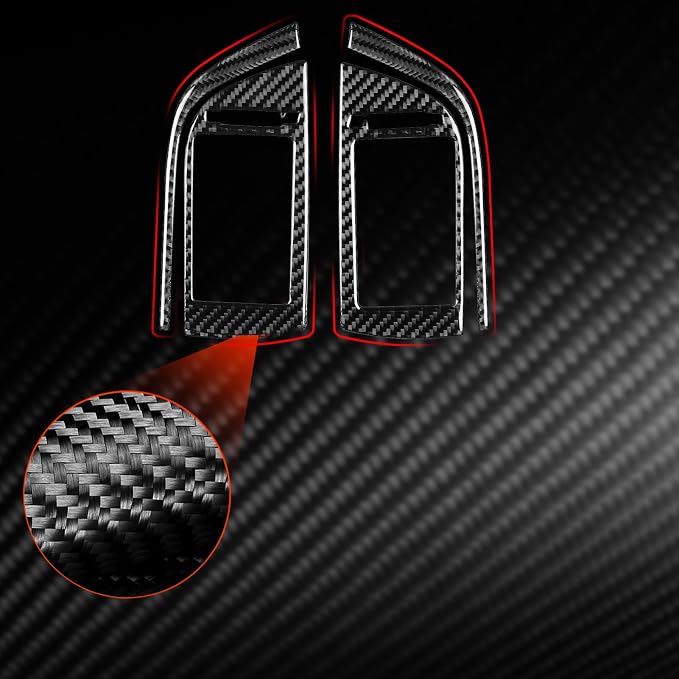 Real Carbon Fiber Trim for Toyota Camry Accessories | for 2012 2013 2014 Dashboard Air Vent Wind Outlet Panel Sticker Interior Thick Overlay Decal
