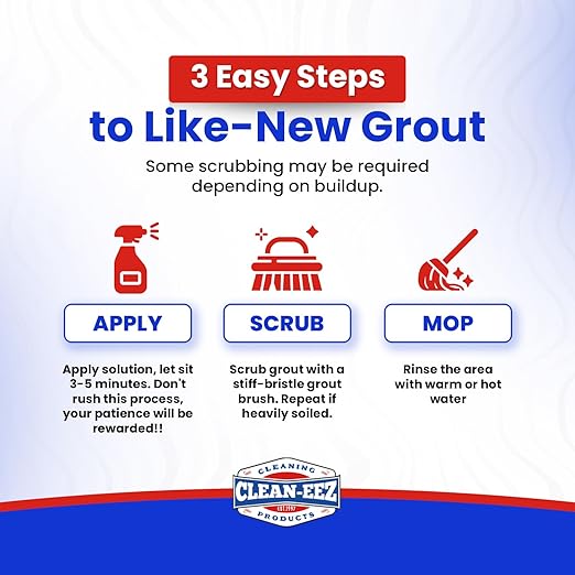 Clean-eez Grout-eez Super Heavy-Duty Grout Cleaner - Powerful Tile and Floor Stain Remover for Bathroom, Kitchen, and More - 32 oz.