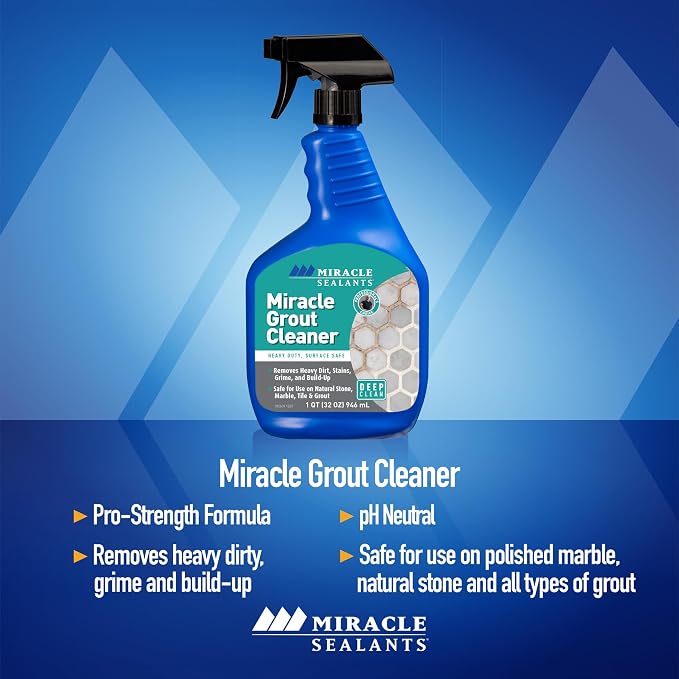 Miracle Sealants Heavy Duty Miracle Grout Cleaner Spray for Natural Stone, Marble, Tile & Grout, Quart