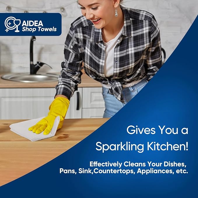 AIDEA White Microfiber Cleaning Cloth 100PK, Reusable Cleaning Rags 12"x12" | Microfiber Towels for Cars Lint Free Soft Microfiber Towels, Kitchen Towels Dusting Cloth, Dish Rags, Bulk Cleaning Towels