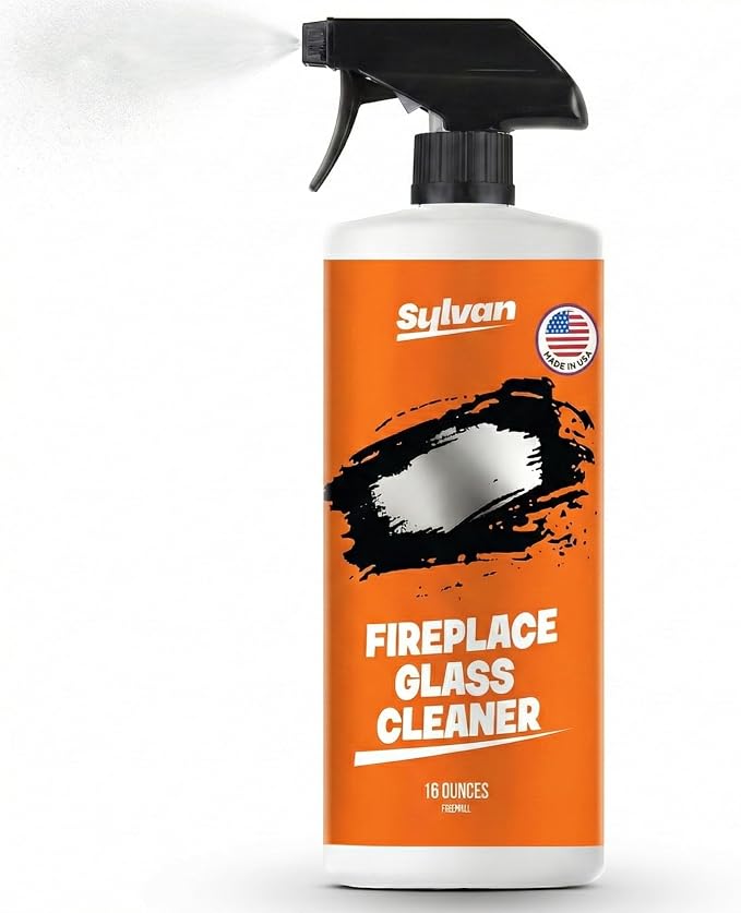 Fireplace Glass Cleaner 16 oz | Made in the USA | Removes Tough Stains | Heavy Duty Soot, Creosote & Smoke Stain Remover – Fast-Acting, Streak-Free Formula for Wood, Pellet & Coal Stoves