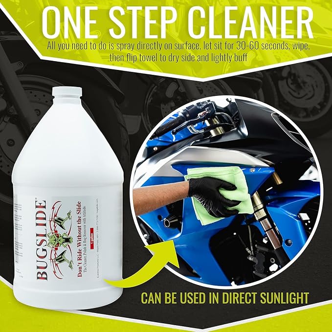 BugSlide Bug Remover Spray – All Purpose Car Cleaner & Detailer, For Vehicle Interior & Exterior Use, Shines, Degreases, Polishes, Wipes Away Bugs on Plastic, Metal,Glass, Windows, Mirrors, 16 oz