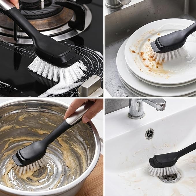 Dish Brush Refill for OXO Steel Dish Brush - 4 Pack Dish Brush Cleaning Replacement Head