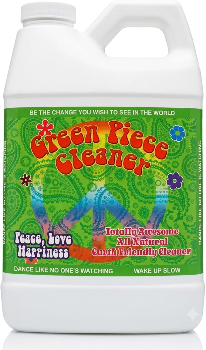 Green Piece® Cleaner – Made in USA - Great on Glass - Cleans tar and resin – 64 Oz (Half Gallon)