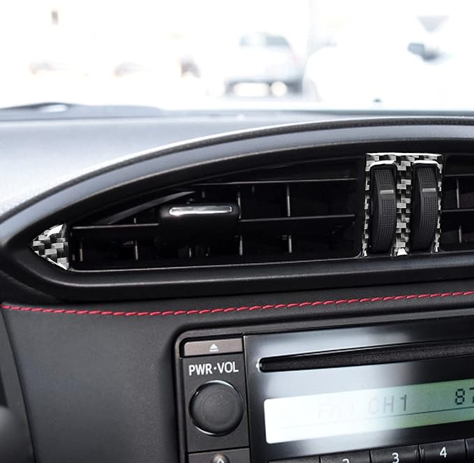 Real Carbon Fiber Trim for Subaru Accessories | for Scion FR-S/Toyota 86 2016 2017 2018 2019 2020 Central Console Air Outlet Vent Control Interior Thick Overlay Decal
