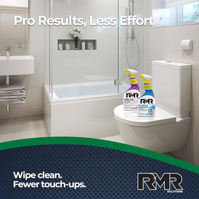 RMR Defend & Detail Duo – RMR-141 EPA Registered Mold & Mildew Spray + Glass & Surface Cleaner/Repellent, 2-Step Clean & Protect System for Glass, Tile, Bathrooms, Surfaces, 2–32 Oz Bottles