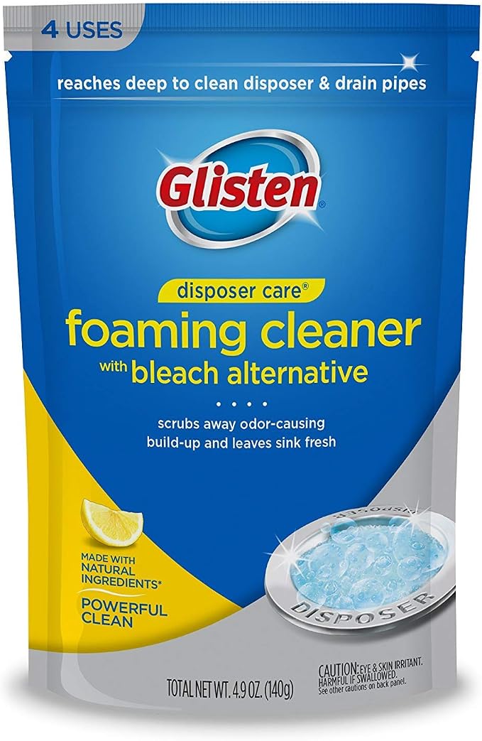 Glisten Garbage Disposer Cleaner, Lemon, 4.9 Oz, 4 Count (Pack of 2)