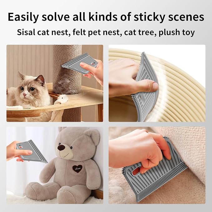 Pet Hair Remover, Dog Cat Carpet Rake, Lint Remover Shaver for Sofas 3-Pack | Wool Hand Pet Hair Removal Tool, Cleans Carpets Car Cushions Pet Beds Furniture, Works on All Fabric & Rug