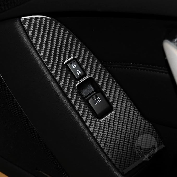 Real Carbon Fiber Trim for Infiniti Accessories | for G37 2010-2013 Q60 2014 2015 Convertible Console Armrest Window Lift Switch Panel Interior Thick Overlay Decal - A