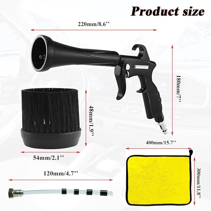 HANDY Tornado Car Cleaning Gun Air Blow Gun for Compressor Pneumatic Tool | Brass Adjustable Durable metal body Car Detailing Kit Interior Cleaner