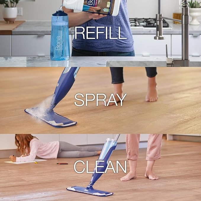 Bona Hardwood Floor Cleaner Refill - 128 fl oz - Unscented | Refill for Bona Spray Mops and Spray Bottles - Residue-Free Floor Cleaning Solution for Wood Floors