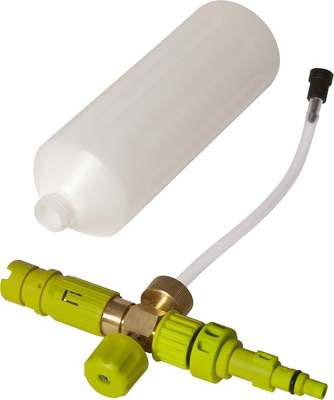 Sun Joe 34 oz Foam Cannon for SPX Series Pressure Washers with Foam Soap Spray Canno, Adjustable Knob, Quick-Connect Fitting, and 34 oz Bottle