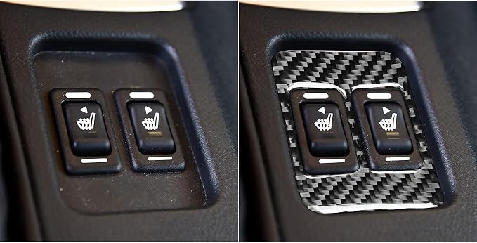 Real Carbon Fiber Trim for Subaru Accessories | for Scion FR-S 2013-2016 / Toyota 86 2016-2020 Seat Heating Button Panel Cover Interior Thick Overlay Decal