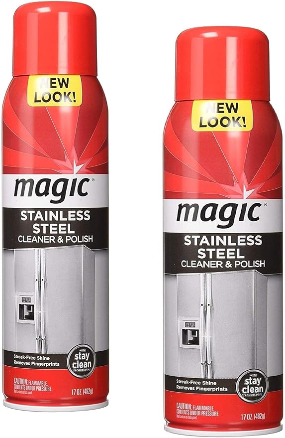 Weiman Magic Stainless Steel Cleaner Aerosol, 17 Ounce (2 Pack)