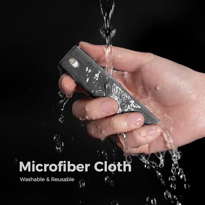 CLICK CLEAN Screen Cleaner Spray with Phone Stand Case & Microfiber | 2-in-1 Cleaner & Phone Stand, Streak-Free Cleaning, Gentle Formula, For Phone Laptop Tablet Screens, Grey & Dark Blue, 0.5oz