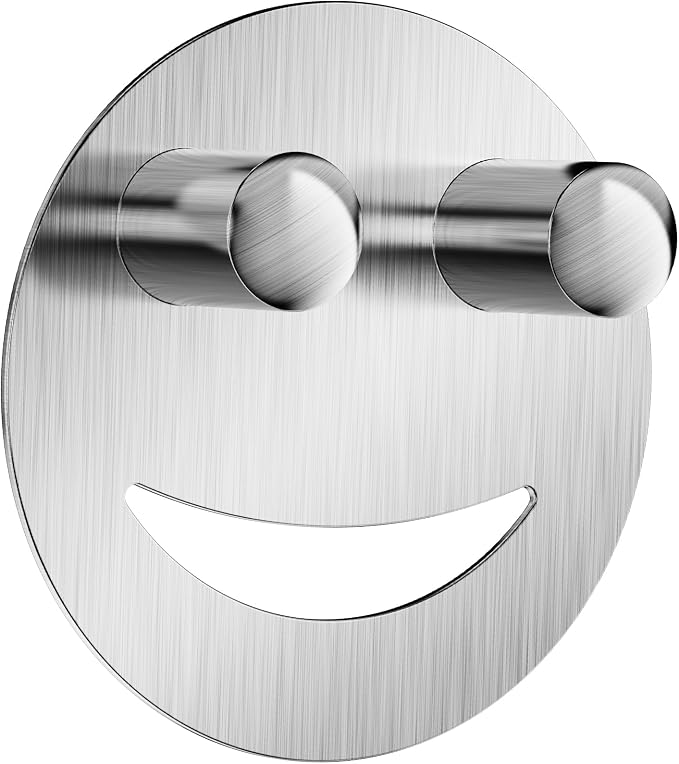 Yoshiky Stainless Steel Smiley Face Dish Sponge Holder, Silver Sink Caddy Organizer Storage with Suction Cup for Kitchen, Rv Apartment Kitchen Accessories Decor Scrubber