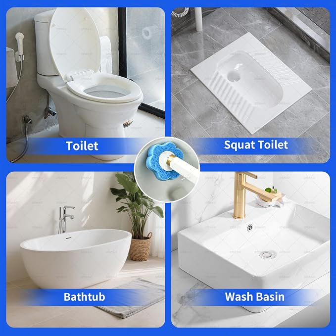 48 PCS Disposable Toilet Bowl Brush Refills, Disposable Toilet Brush Heads, Toilet Wand Disposable Refill Heads, Disposable Replacement Head