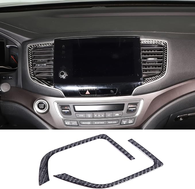 Center Console Air Outlet Trim Cover for Honda Pilot 2016-2022/ Ridgeline 2017-2023/ Passport 2019-2023, Central Dashboard Panel Air Vent AC A/C Trim Sticker, Carbon Fiber (Center Air Vent Frame)